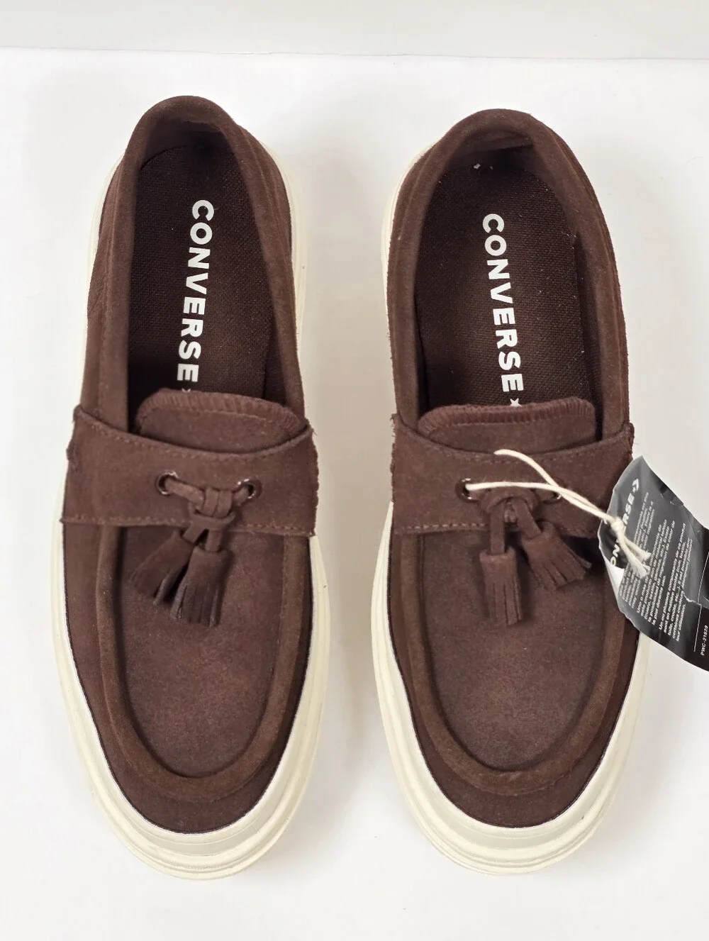 Converse Chuck Taylor Suede Lugged Heel Loafers Chocolate Brown Platforms Sz 7.5